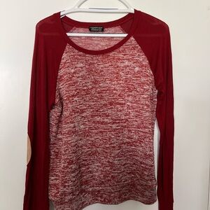 Red Long Sleeve Top. Small